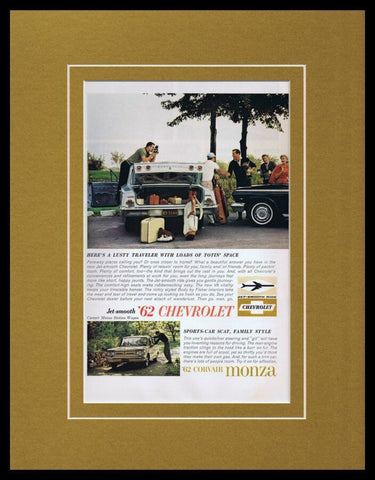 1962 Chevrolet Corvair Monza 11x14 Framed ORIGINAL Vintage Advertisement