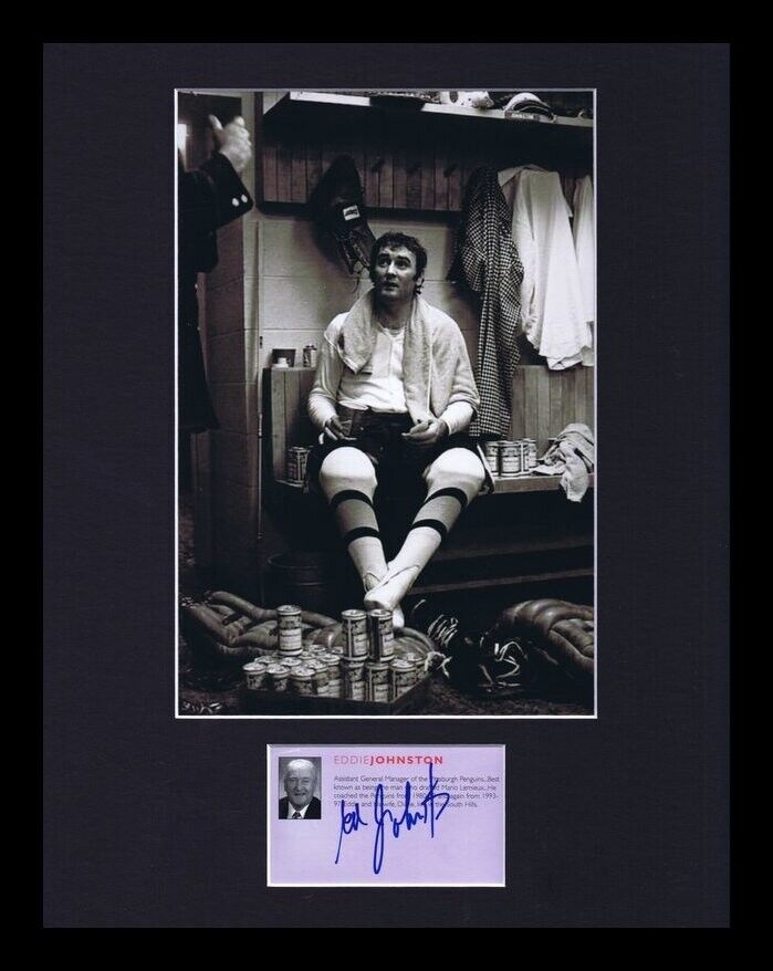 Eddie Johnston Signed Framed 11x14 Beer Photo Display Bruins