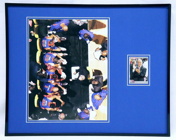 Coach Larry Brown Signed Framed 16x20 Photo Display Pistons SMU Kansas