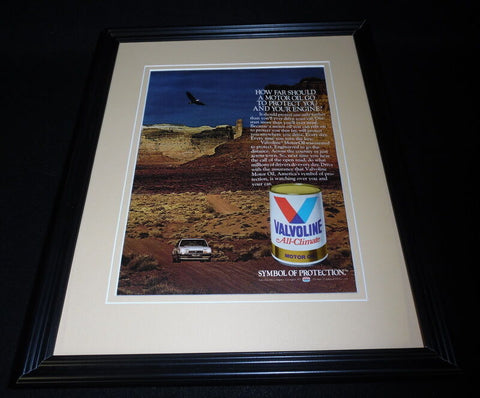 1984 Valvoline Oil Framed 11x14 ORIGINAL Vintage Advertisement