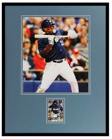 Rickie Weeks Signed Framed 16x20 Beanball Photo Display Brewers