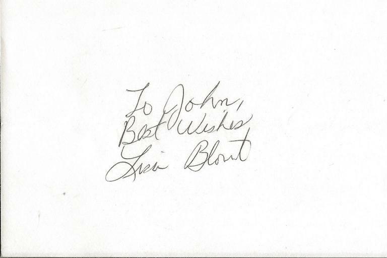 Lisa Blount Signed 4x6 Index Card An Officer and a Gentleman B