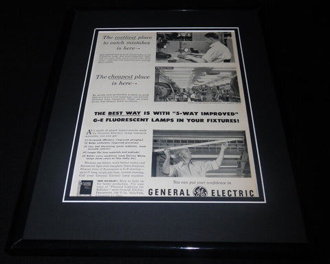 1951 GE General Electric Lamps 11x14 Framed ORIGINAL Vintage Advertisement B