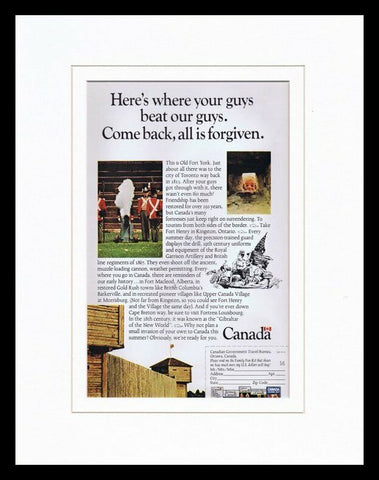 1968 Canada Tourism Framed 11x14 ORIGINAL Vintage Advertisement 