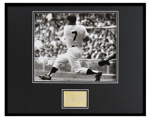 Mickey Mantle Facsimile Signed Framed 16x20 New York Yankees Photo Display