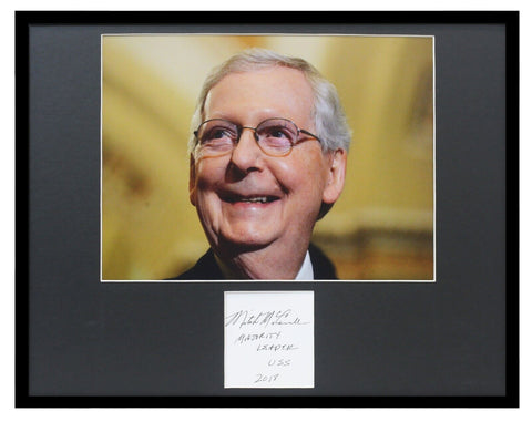 Mitch McConnell Signed Framed 11x14 Photo Display Majority Leader Inscription