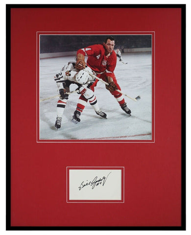 Bill Gadsby Signed Framed 16x20 Photo Display Red Wings