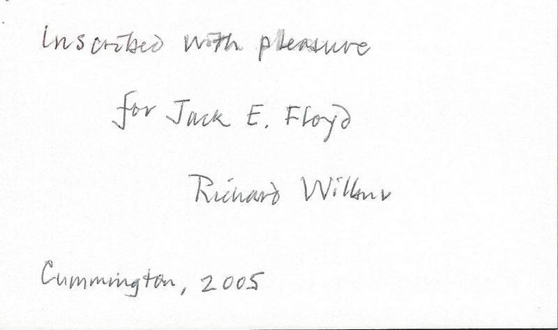 Richard Wilbur Signed 3x5 Index Card 2x Pulitzer Prize Winner