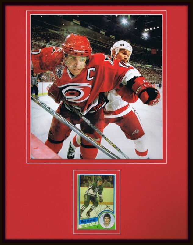 Ron Francis Signed Framed 11x14 Photo Display Hurricanes Penguins Whalers