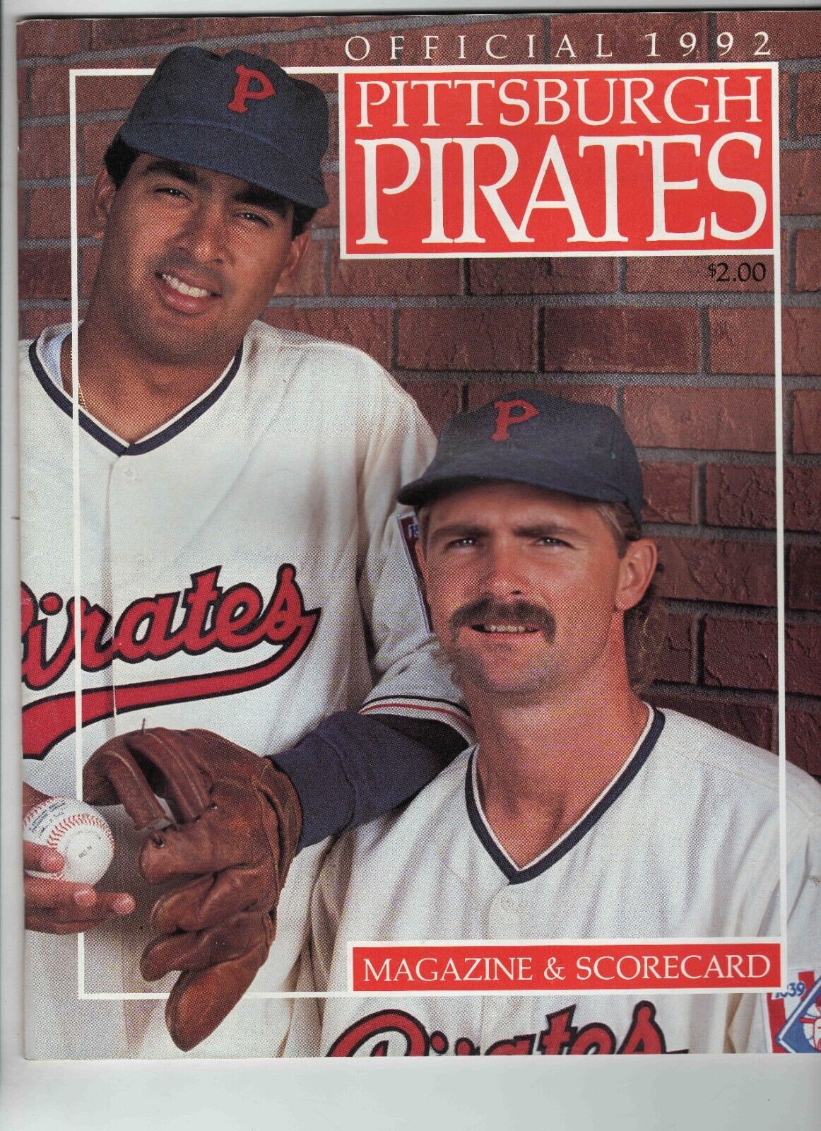 1992 SF Giants @ Pittsburgh Pirates Scorecard Program Magazine Unscored