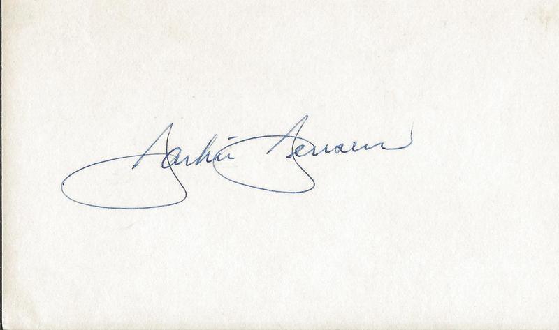 Jackie Jensen Signed 3x5 Index Card Yankees