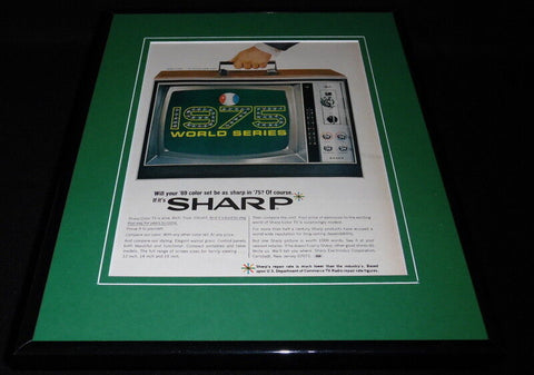 1968 Sharp Color TV World Series Framed 11x14 ORIGINAL Vintage Advertisement