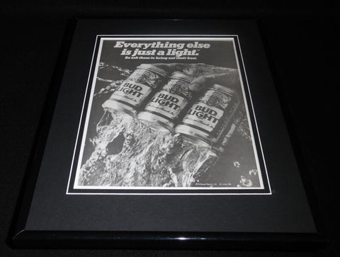 1985 Bud Light Everything Else Just a Light 11x14 Framed ORIGINAL Advertisement