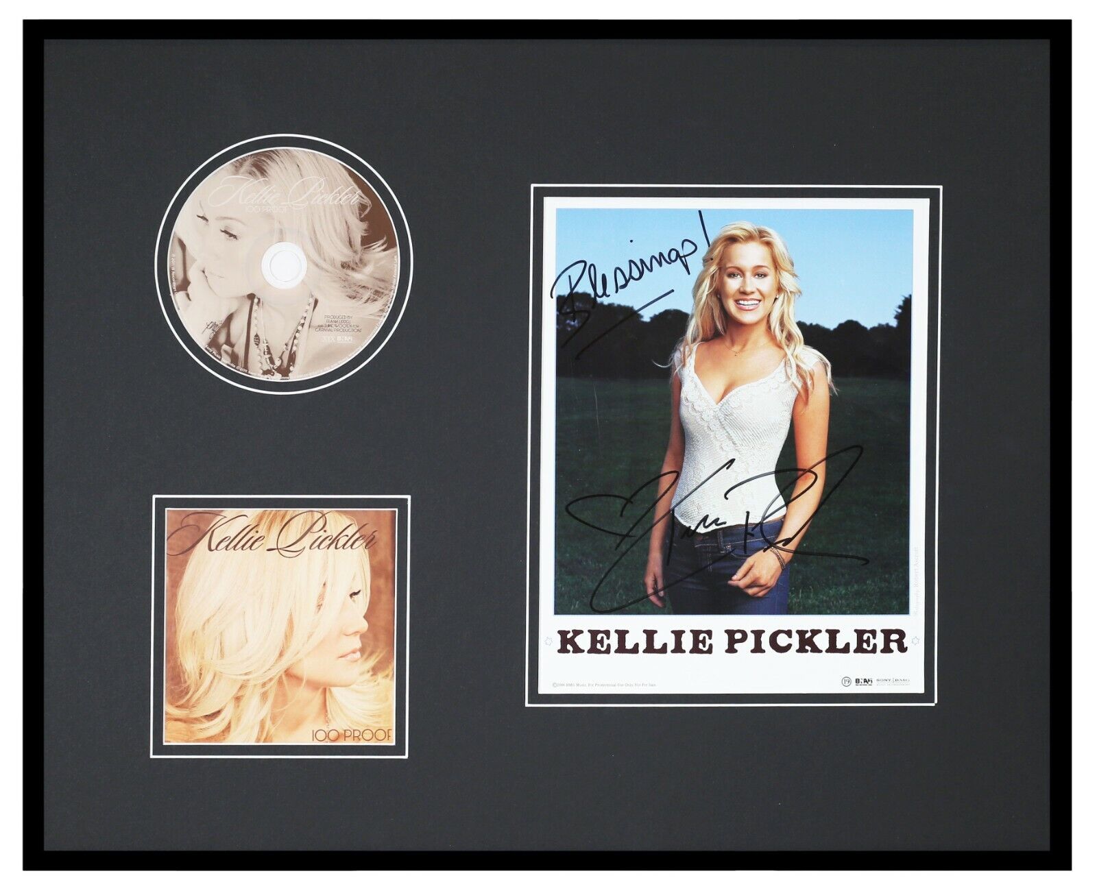 Kellie Pickler Signed Framed 16x20 Photo & 100 Proof CD Display 