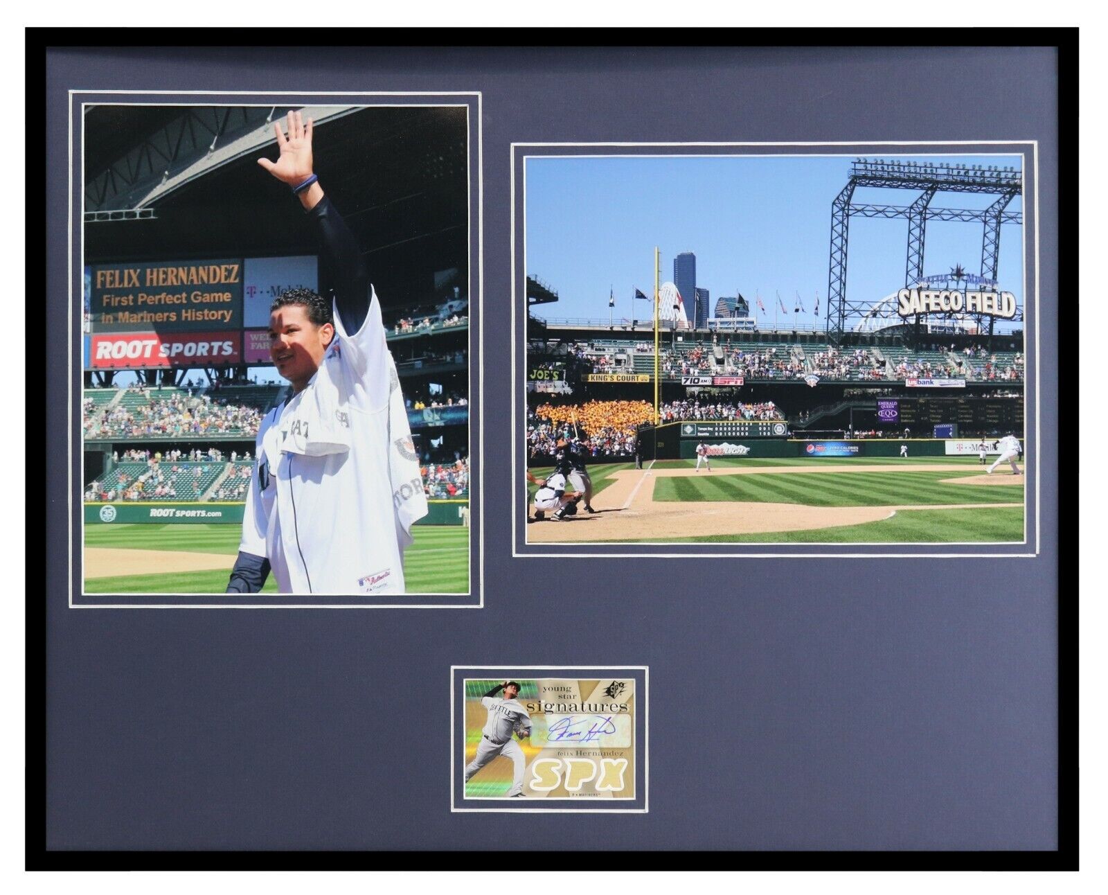 Felix Hernandez Signed Framed 16x20 Photo Display UDA Mariners