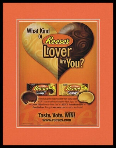 2005 Reese's Chocolate Lovers Cups Framed 11x14 ORIGINAL Advertisement