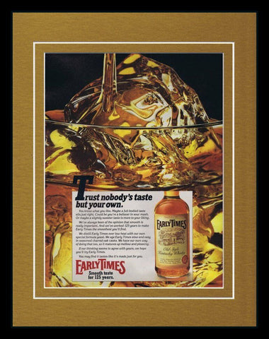 1986 Early Times Whiskey 11x14 Framed ORIGINAL Vintage Advertisement