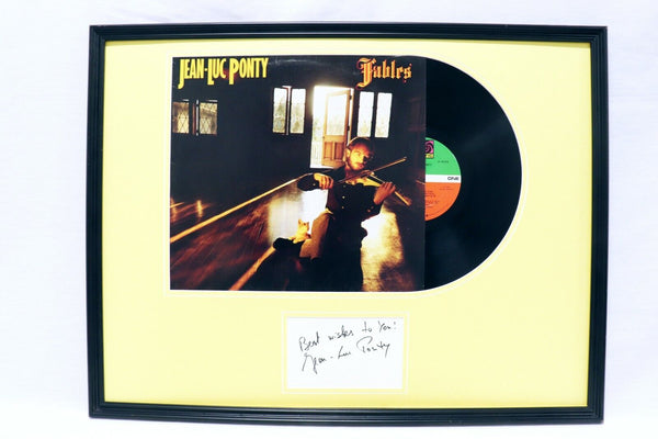 Jean Luc Ponty Signed Framed 18x24 Fables 1985 Record Album Display