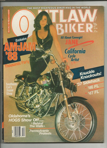 ORIGINAL Vintage December 1988 Outlaw Biker Motorcycle Magazine  