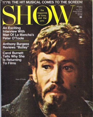 ORIGINAL Vintage January 1973 Show Magazine Peter O'Toole Carol Burnett