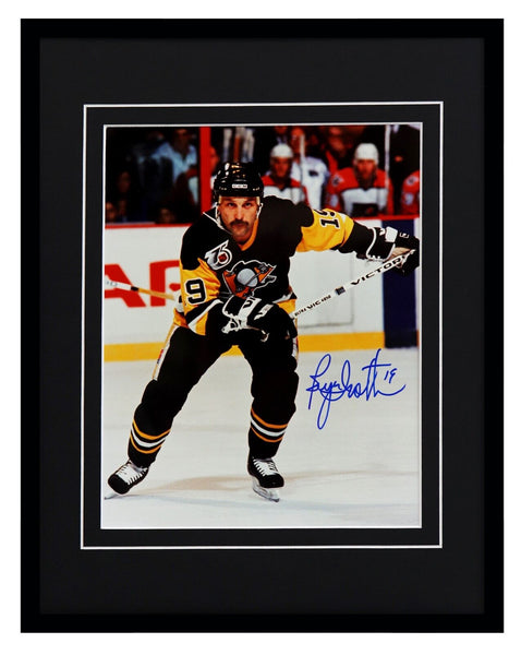 Bryan Trottier Signed Framed 11x14 Photo Display Penguins Islanders