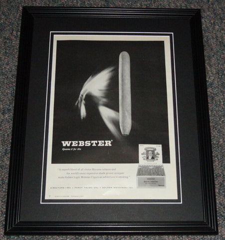 1959 Webster Cigars 11x14 Framed ORIGINAL Vintage Advertisement Poster