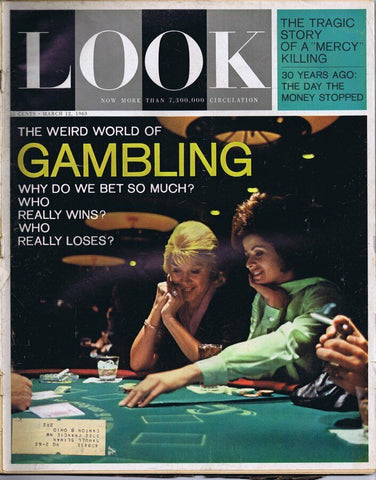 ORIGINAL Vintage Look Magazine March 12 1963 Gambling