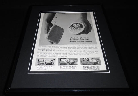 1967 Mrs. Filbert's Soft Margarine 11x14 Framed ORIGINAL Vintage Advertisement