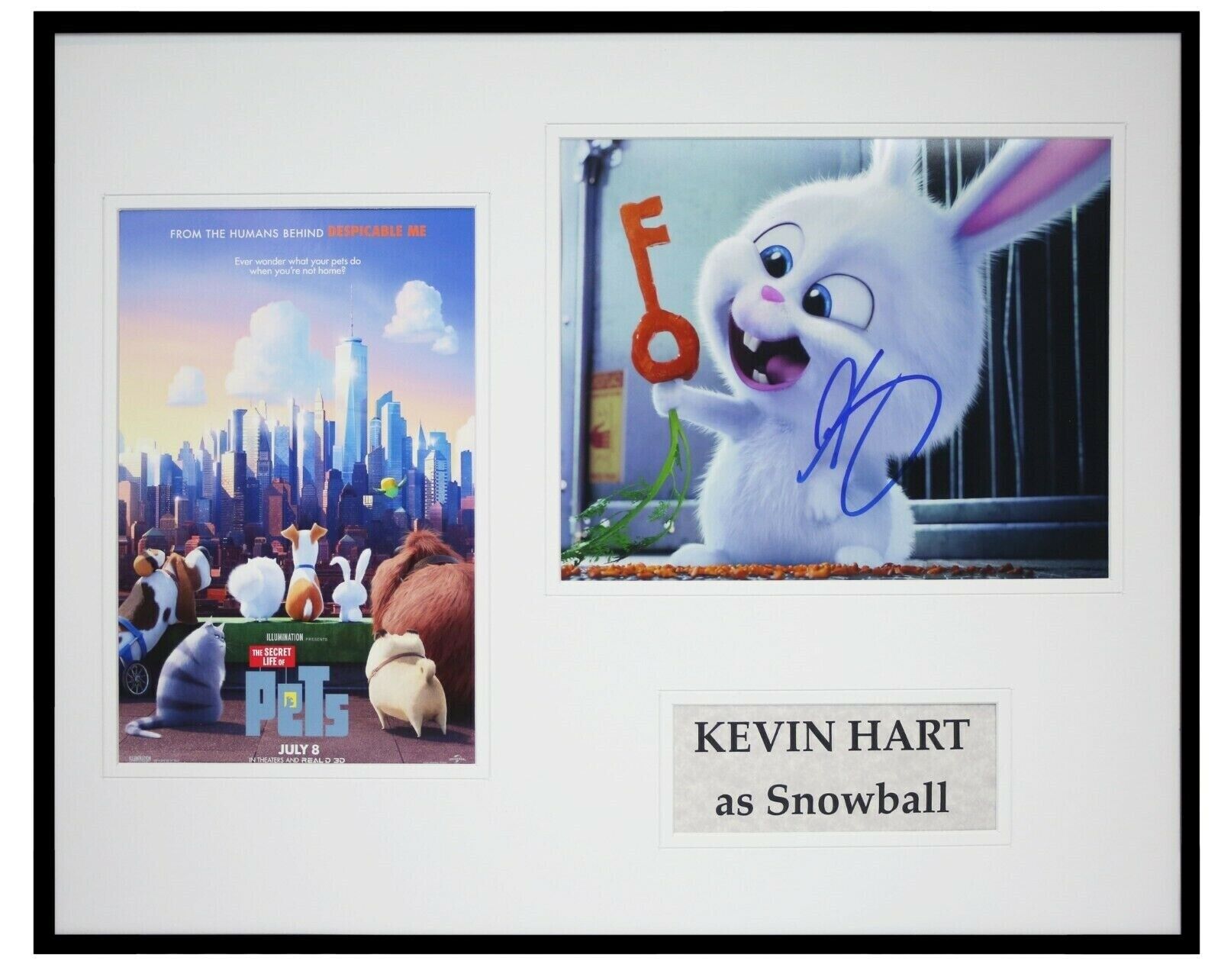 Kevin Hart Signed Framed 16x20 Photo Set AW Secret Life of Pets Snowball