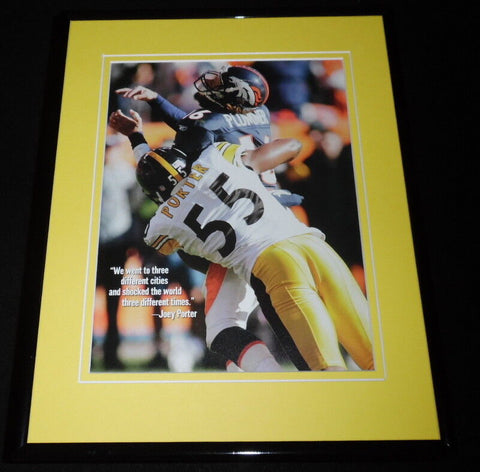 Joey Porter Sacks Jake Plummer Framed 11x14 Photo Display Steelers 2006 