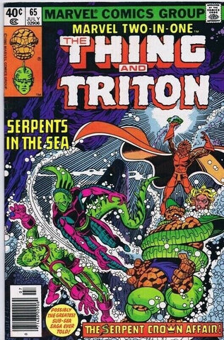 Marvel Two-in-One #65 ORIGINAL Vintage 1980 Thing Triton