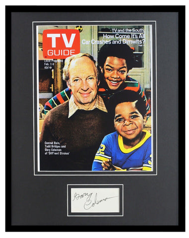 Gary Coleman Signed Framed 11x14 TV Guide Cover Display JSA Diff'rent Strokes