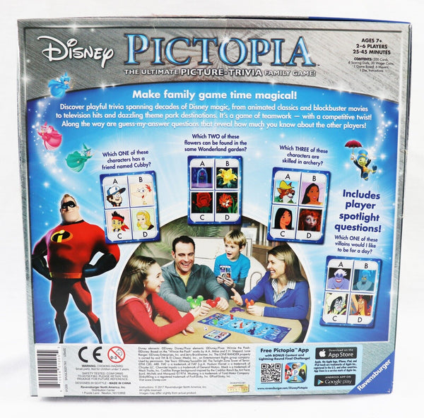 VINTAGE 2014 Disney Pictopia Trivia Board Game 1000 Questions