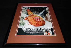 1968 Antique Kentucky Waterproof Bourbon Framed 11x14 ORIGINAL Advertisement