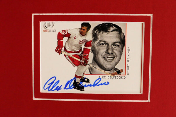 Alex Delvecchio Signed Framed 16x20 Photo Display Red Wings