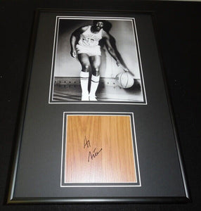 Al Attles Signed Framed 12x18 Floorboard + Photo Display Warriors