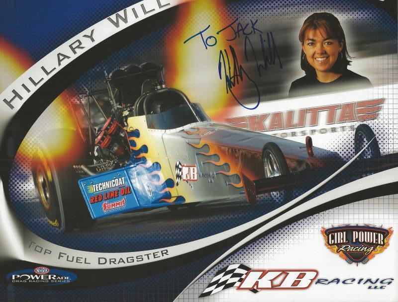 Hillary Will Signed 8x10 Photo NHRA