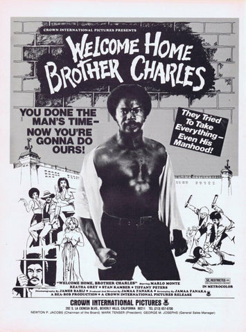 Welcome Home Brother Charles 1975 ORIGINAL Vintage 9x12 Industry Ad Marlon Monte