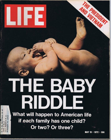 ORIGINAL Vintage Life Magazine May 19 1972 The Baby Riddle