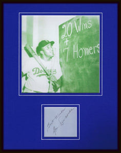 Don Newcombe Signed Framed 11x14 Photo Display JSA Dodgers 