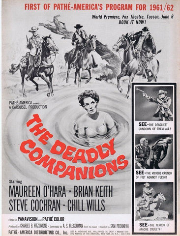 The Deadly Companions ORIGINAL Vintage 1961 9x12 Industry Ad Maureen O'Hara