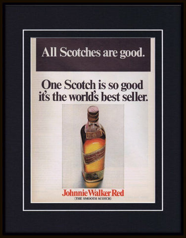 1968 Johnnie Walker Red Scotch 11x14 Framed ORIGINAL Vintage Advertisement