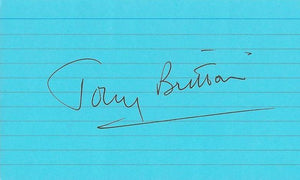 Tony Britton Signed 3x5 Index Card 