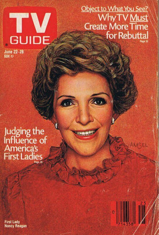 ORIGINAL Vintage June 22 1985 TV Guide Magazine No Label Nancy Reagan