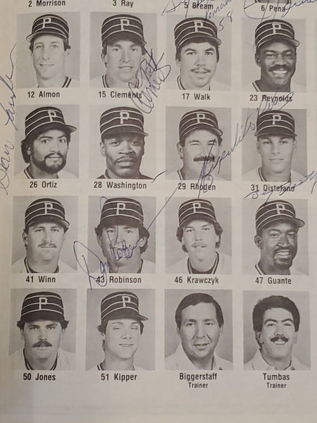 1986 Pittsburgh Pirates Team Signed Scorebook w/ Jim Leyland Rookie Auto