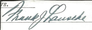 Frank Lausche Signed Index Card 55th/57th Governor of Ohio D. 1990 JSA