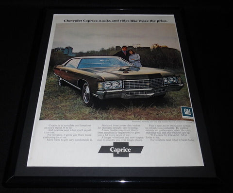 1971 Chevrolet Caprice Framed 11x14 ORIGINAL Vintage Advertisement