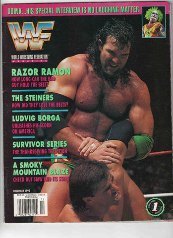 Dec 1993 WWF Magazine w/ poster Razor Ramon Steiners