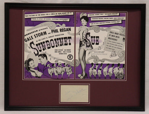 Gale Storm Signed Framed 18x24 ORIGINAL 1945 Sunbonnet Sue Industry Ad