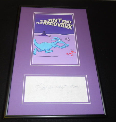 John Byner Signed Framed Handwritten Note & Photo Display Ant and the Aardvark